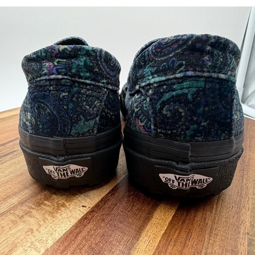 Vans Style 53 DX Anaheim Factory Velvet‎ Paisley Loafers Blue Green  0474